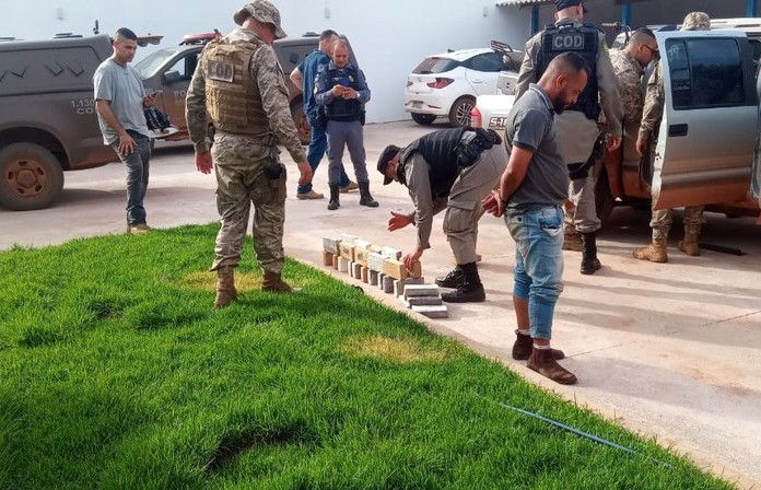 Ação da Polícia Militar apreende 40 kilos de cocaína e prende dupla por tráfico de drogas na região do Araguaia 