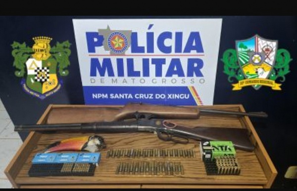 Idoso é preso pela Polícia Militar em Santa Cruz do Xingu depois de ameaçar familiares com arma de fogo 
